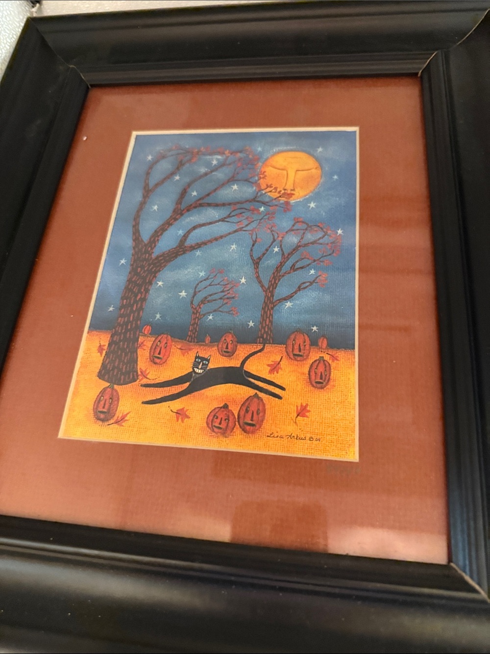 Vintage print by Lisa Arbus of a whimsical Autumn scene.